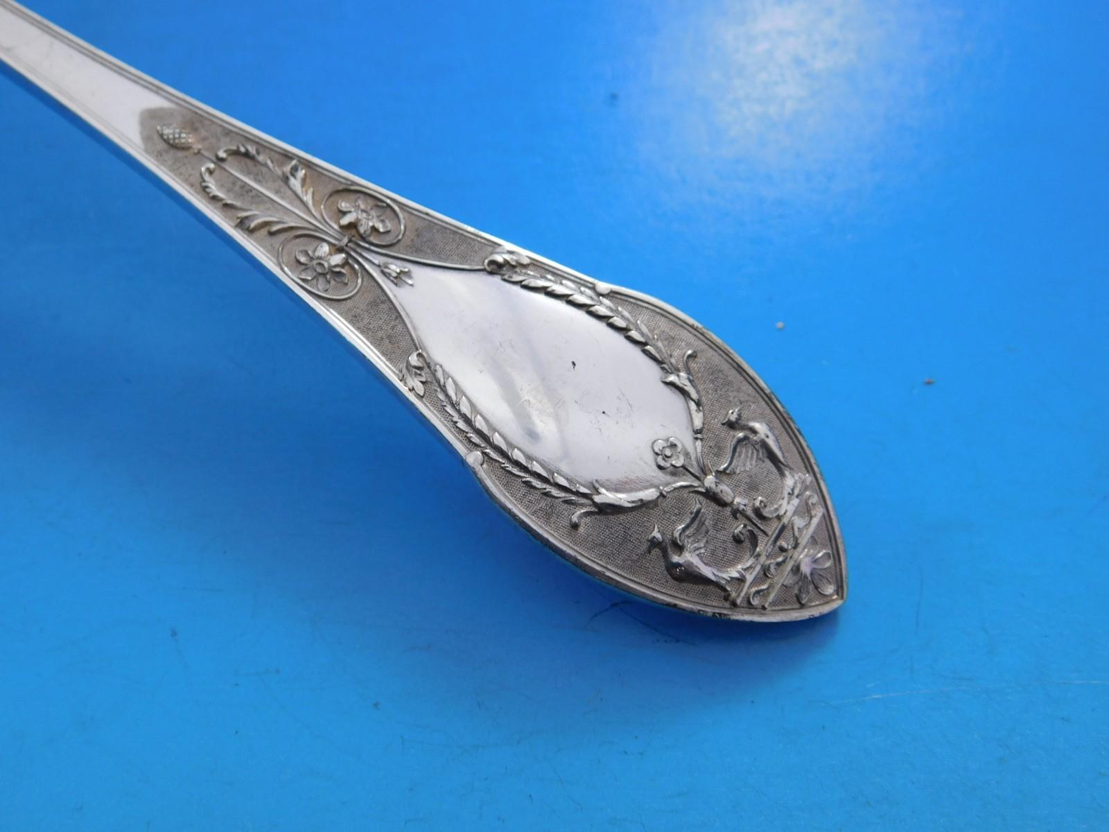 Sterling Silver Renaissance by Plasait Orfevres 950 Silver Flatware Set Service Dinner 71 pcs For Sale