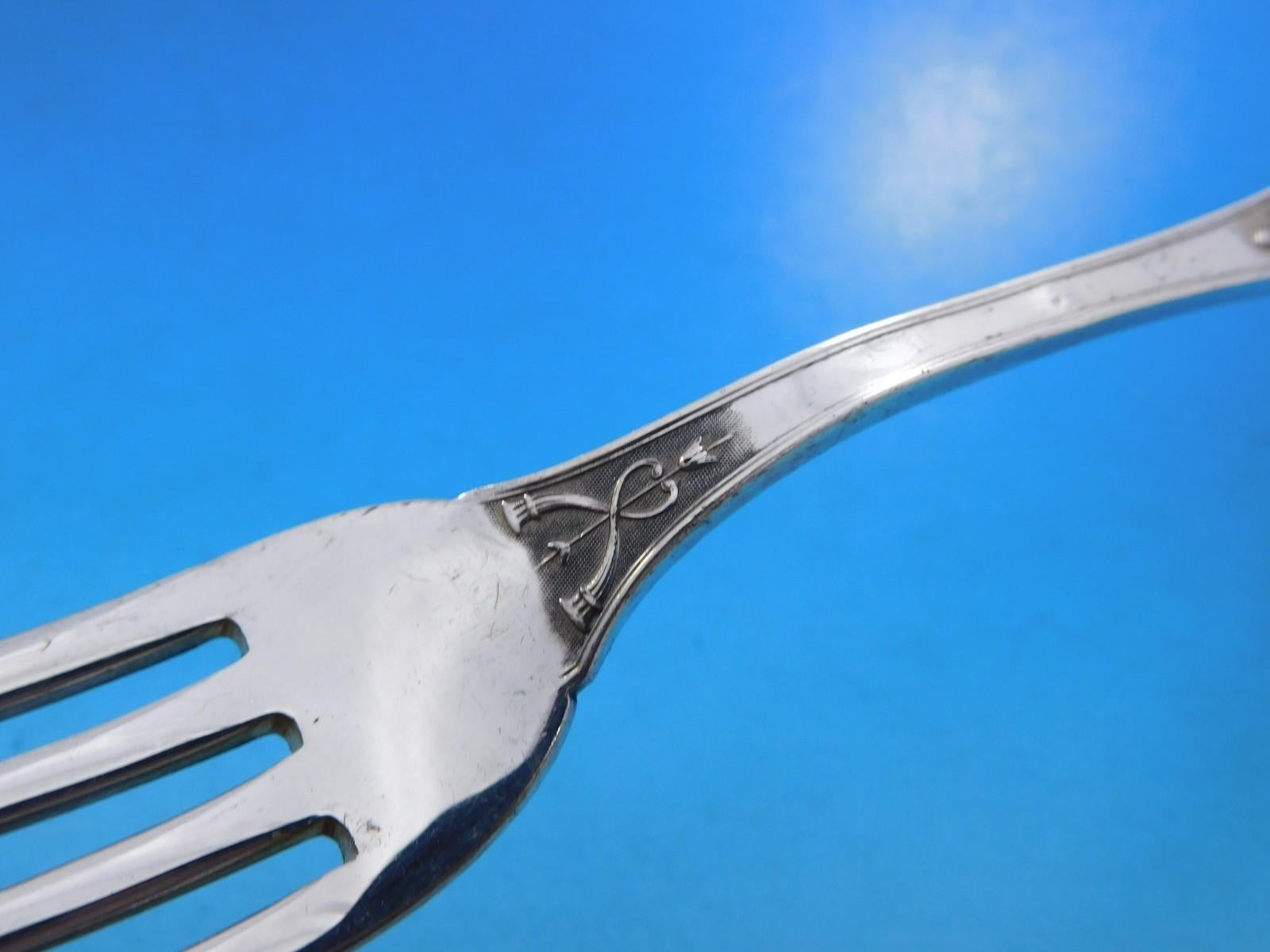 Renaissance by Plasait Orfevres 950 Silver Flatware Set Service Dinner 71 pcs For Sale 2