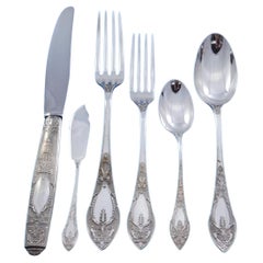 Renaissance by Plasait Orfevres 950 Silver Flatware Set Service Dinner 71 pcs
