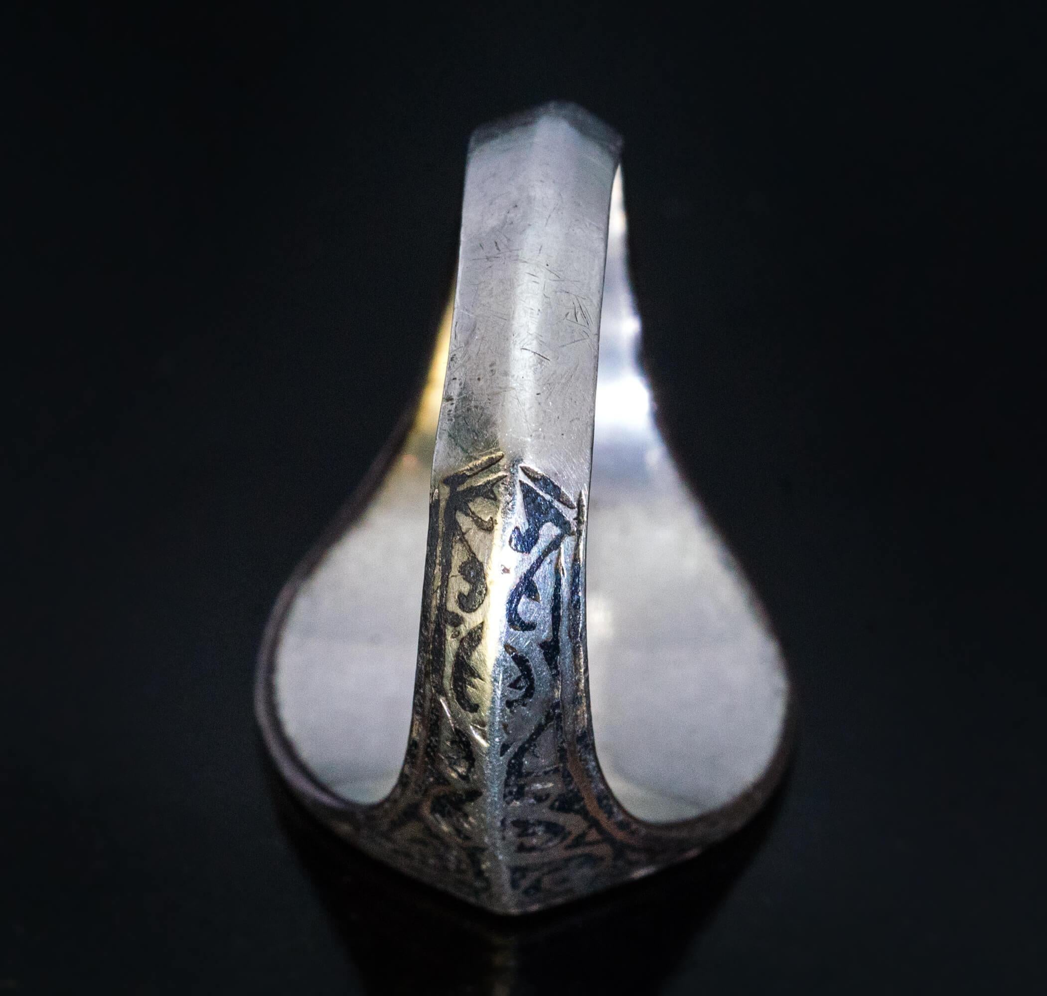 Women's or Men's Renaissance C.1580 Gilded Silver Niello Signet Ring