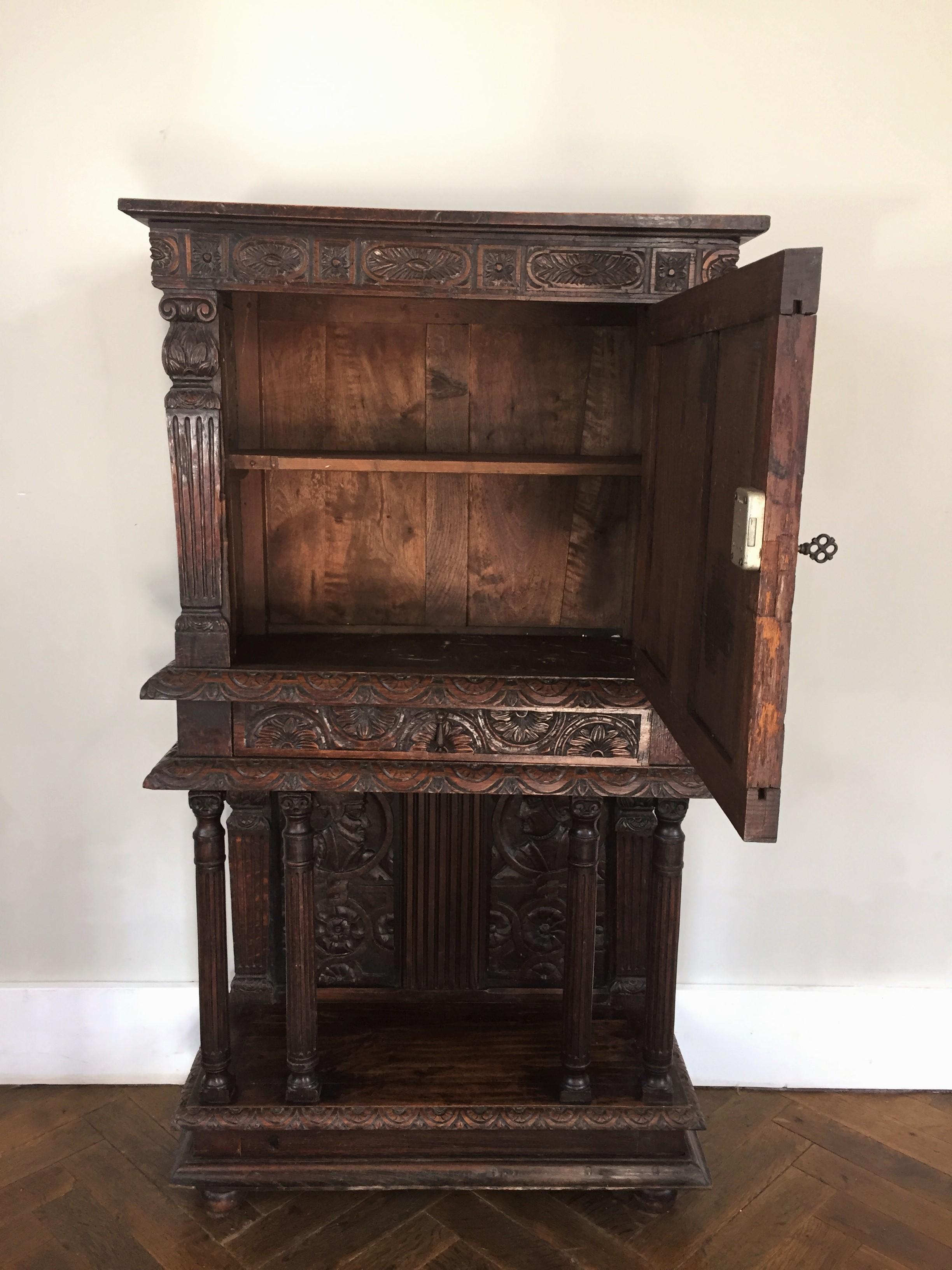 Renaissance Cabinet in Richly Carved Oak, circa 1600 6