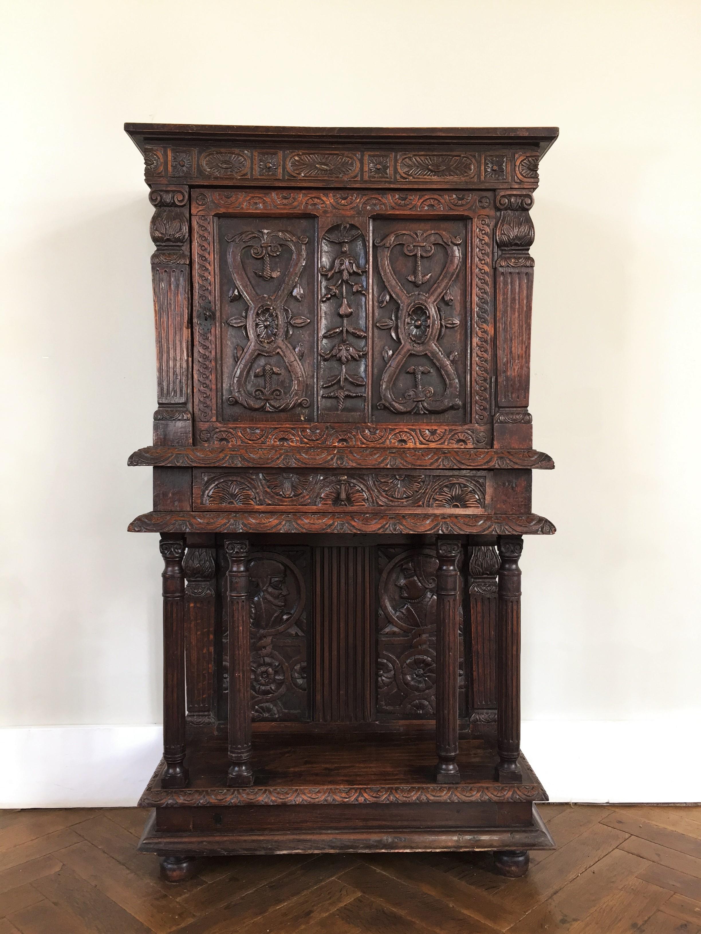 Renaissance Cabinet in Richly Carved Oak, circa 1600 7