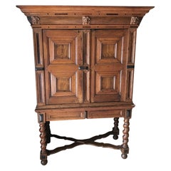 Renaissance Cabinet on High Legs in Oak 18th Century