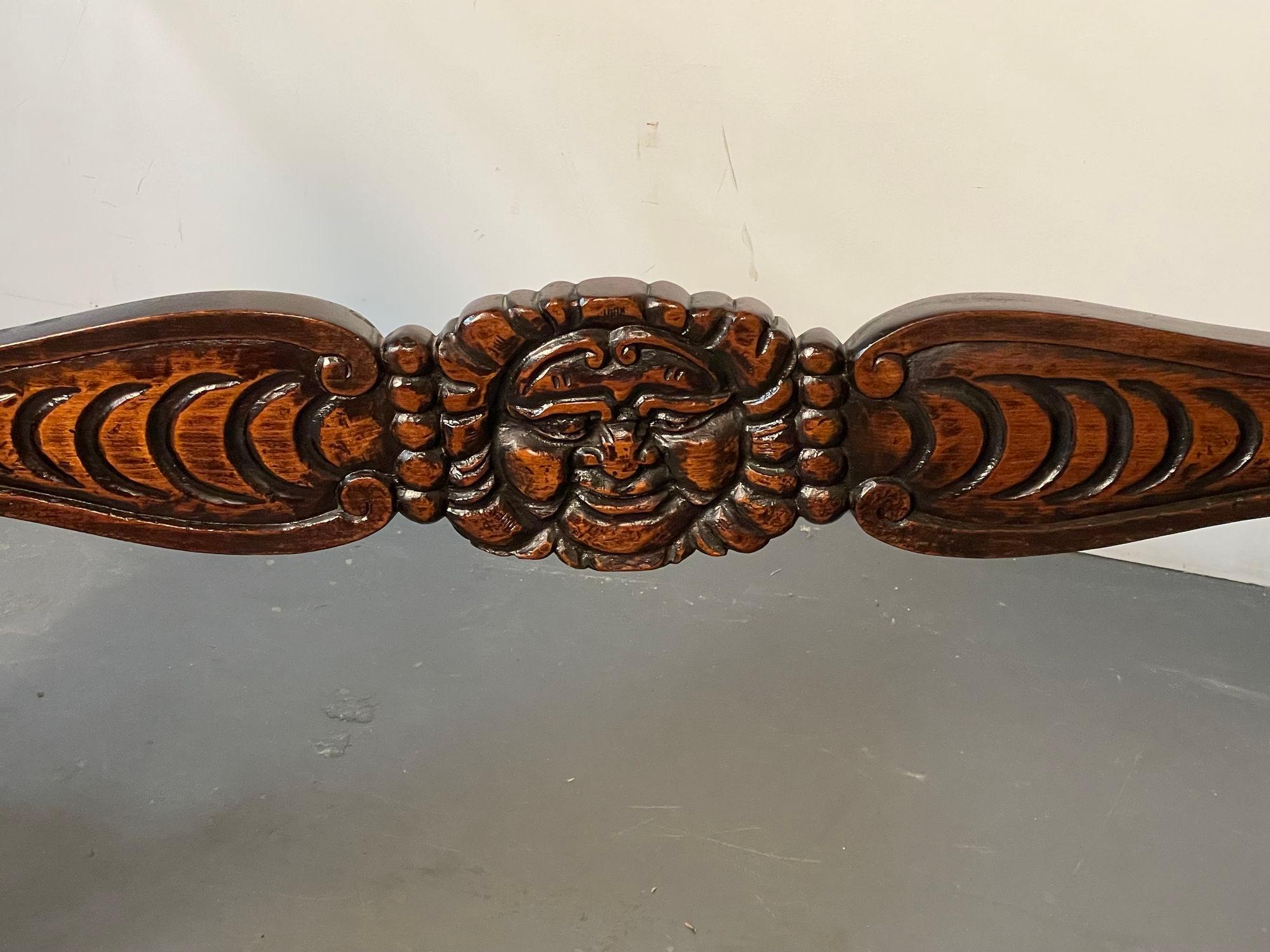 Renaissance Carved Dining Center Table, Dolphin Claw Foot Base, 19th Century For Sale 8