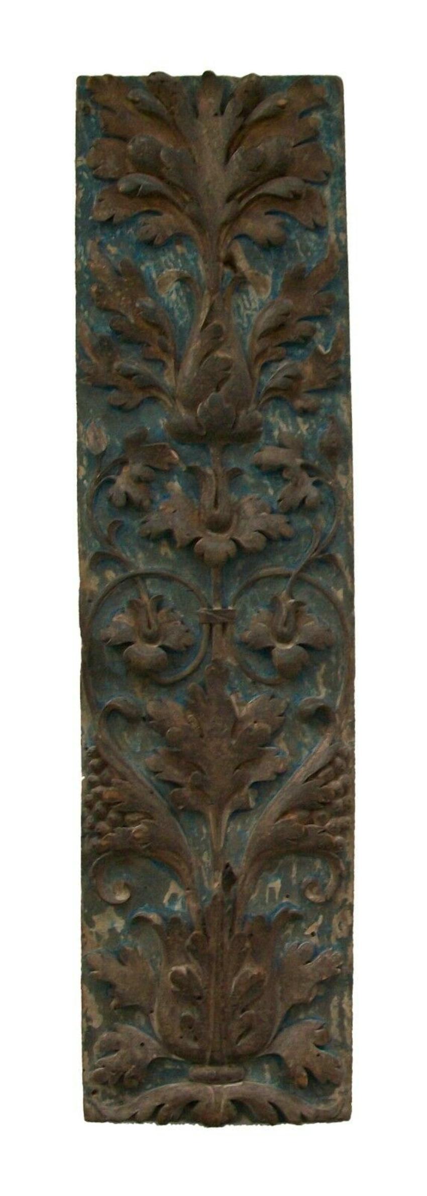 Renaissance Carved & Painted Fruitwood Panels, Signed, France, 16th Century In Good Condition In Chatham, ON