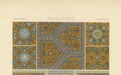 Renaissance Ceiling Designs – Antique Architectural Print, Plate LX, 1869