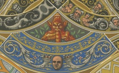 Renaissance Ceiling Ornament – Antique Decorative Print, Plate LIX, 1869