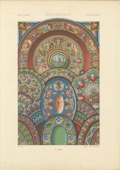 Ornamento renacentista para techo - Medallones mitológicos y grotescos, 1869