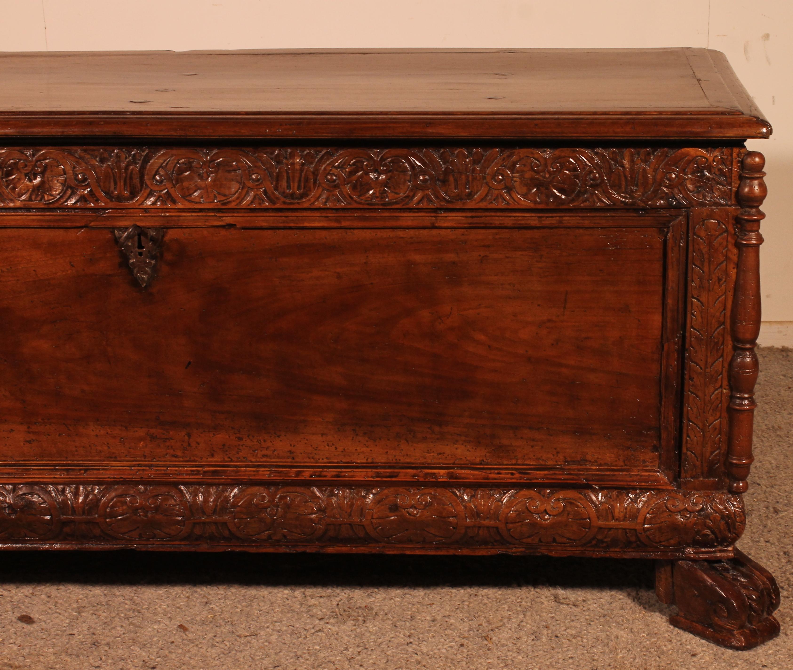 French Renaissance Chest in Walnut, 16th Century, France