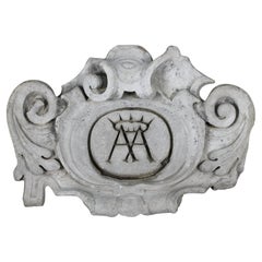 RENAISSANCE COAT OF ARMS in White Carrara Marble Italy 17th Century