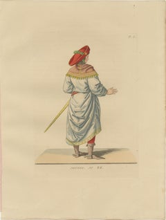 Renaissance Courtier from Behind – Red Hat and Sword, 15th Century, pub.1845