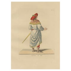 Renaissance Courtier from Behind – Red Hat and Sword, 15th Century, pub.1845