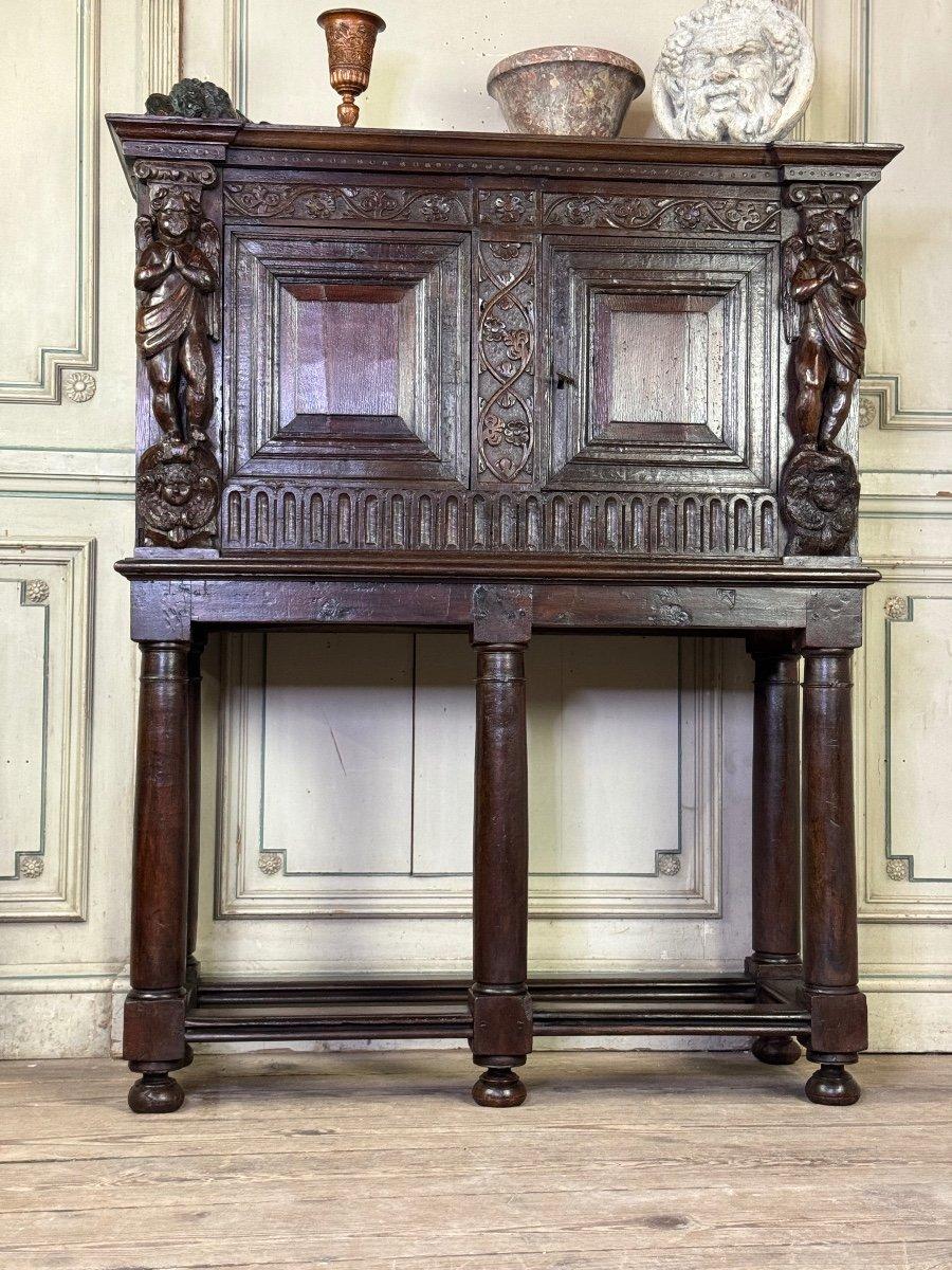 Crédence Renaissance, armoire-dressoir à deux portes, Pays-Bas, XVIIe siècle