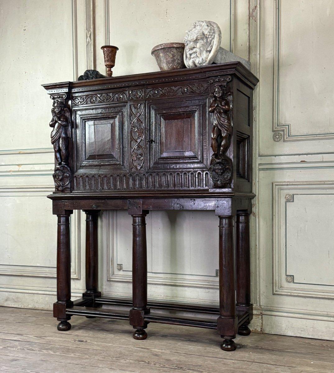 Louis XIII Crédence de la Renaissance, Commode-cabinet, Pays-Bas, 17ème siècle en vente