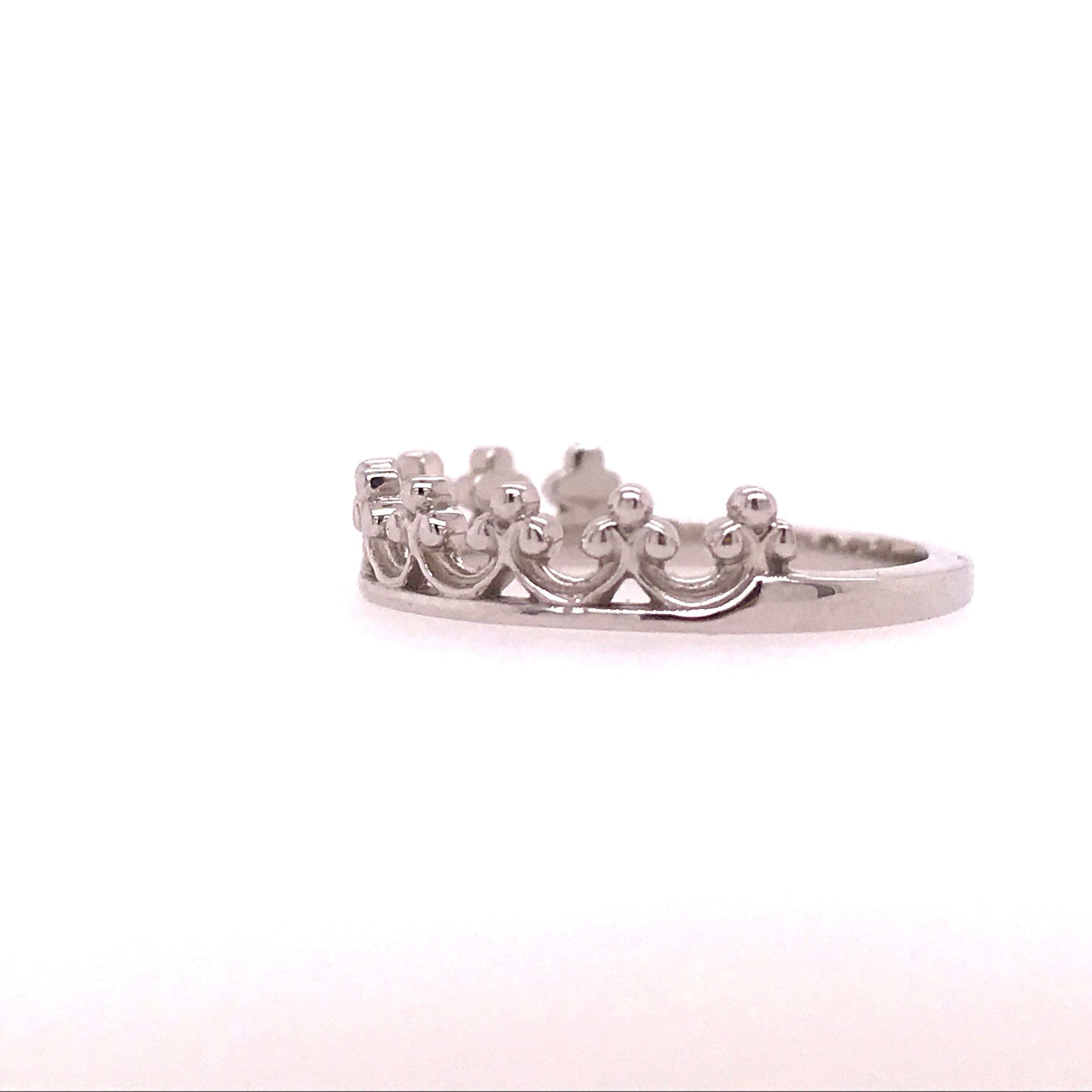 Princess Crown Band Stapelbarer Ring Kollektion 14 Karat Gold Five Star Jewelry (Renaissance) im Angebot