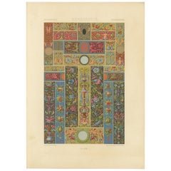 Bordes y paneles decorativos renacentistas - Grotescos ricamente coloreados, 1869