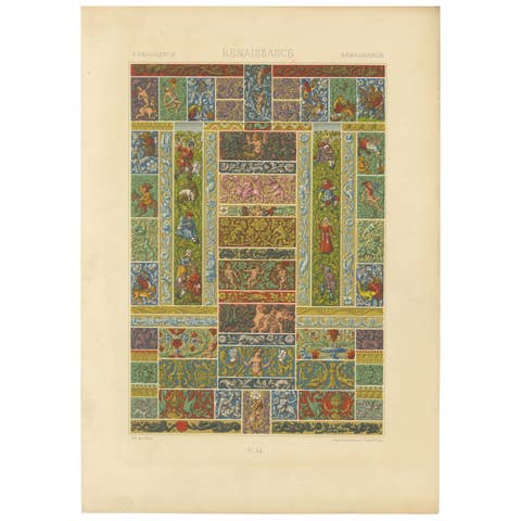 Renaissance Decorative Friezes – Grotesques, Cherubs & Heraldry, Plate LI, 1869