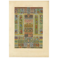 Frisos decorativos renacentistas - Grotescos, querubines y heráldica, Lámina LI, 1869