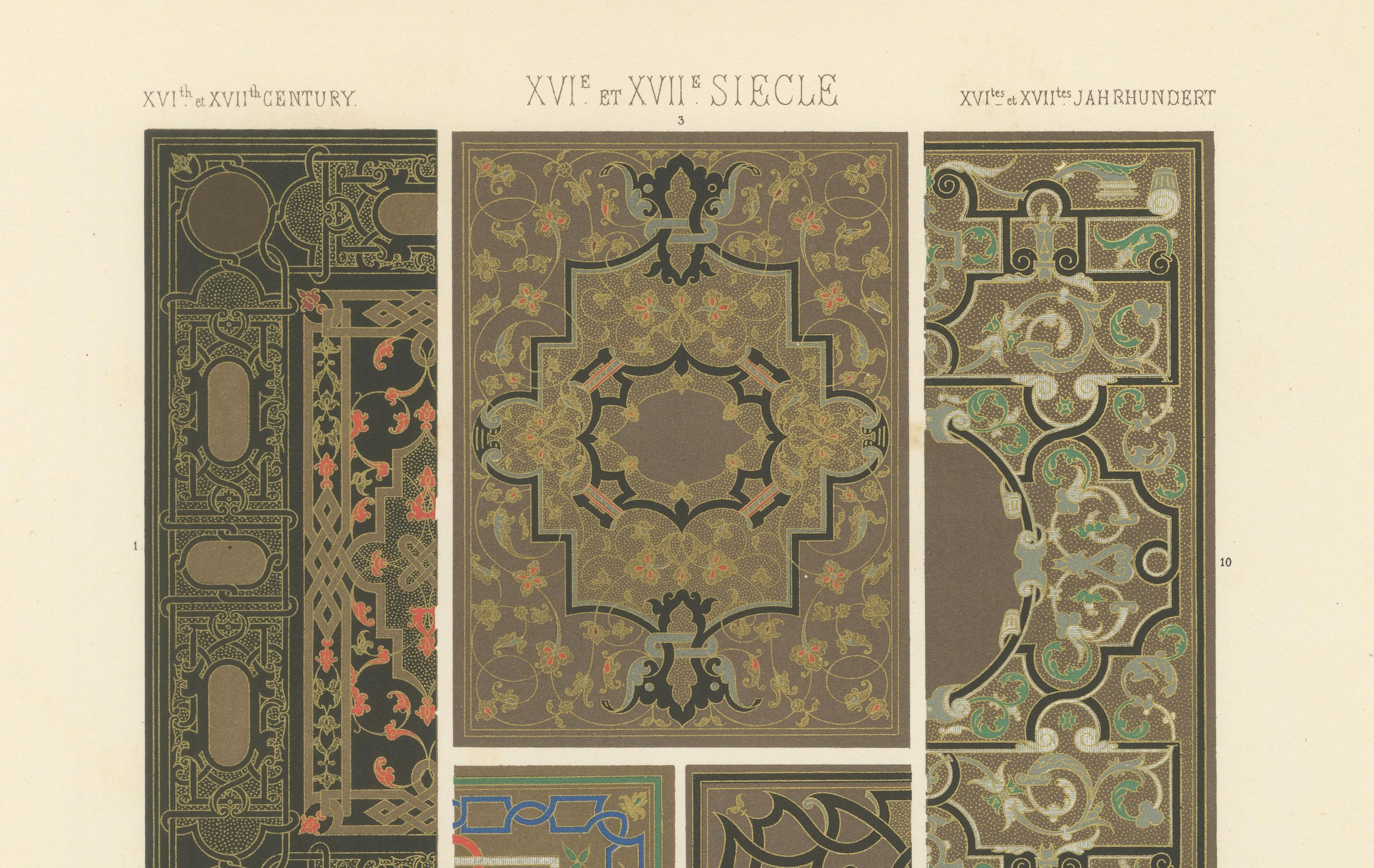 Paneles decorativos del Renacimiento - Ornamento de los siglos XVI-XVII, Placa LXIX, 1869 Francés en venta