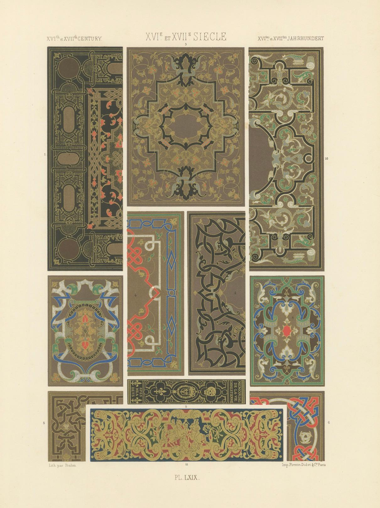 Paneles decorativos del Renacimiento - Ornamento de los siglos XVI-XVII, Placa LXIX, 1869 en venta 1