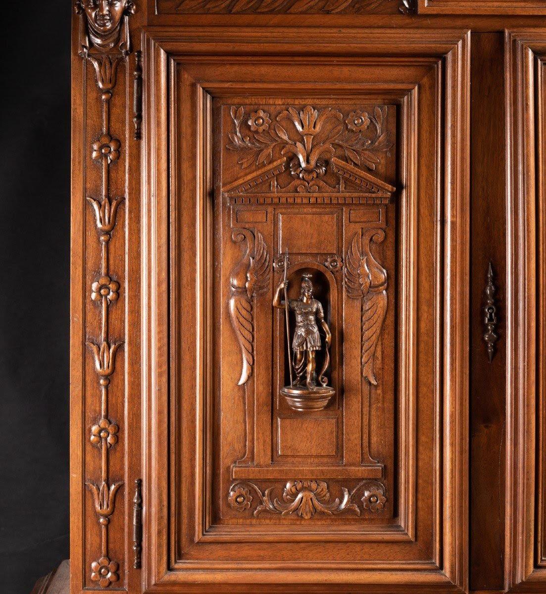 Renaissance Double Cabinet in Walnut, 19th Century. For Sale 6