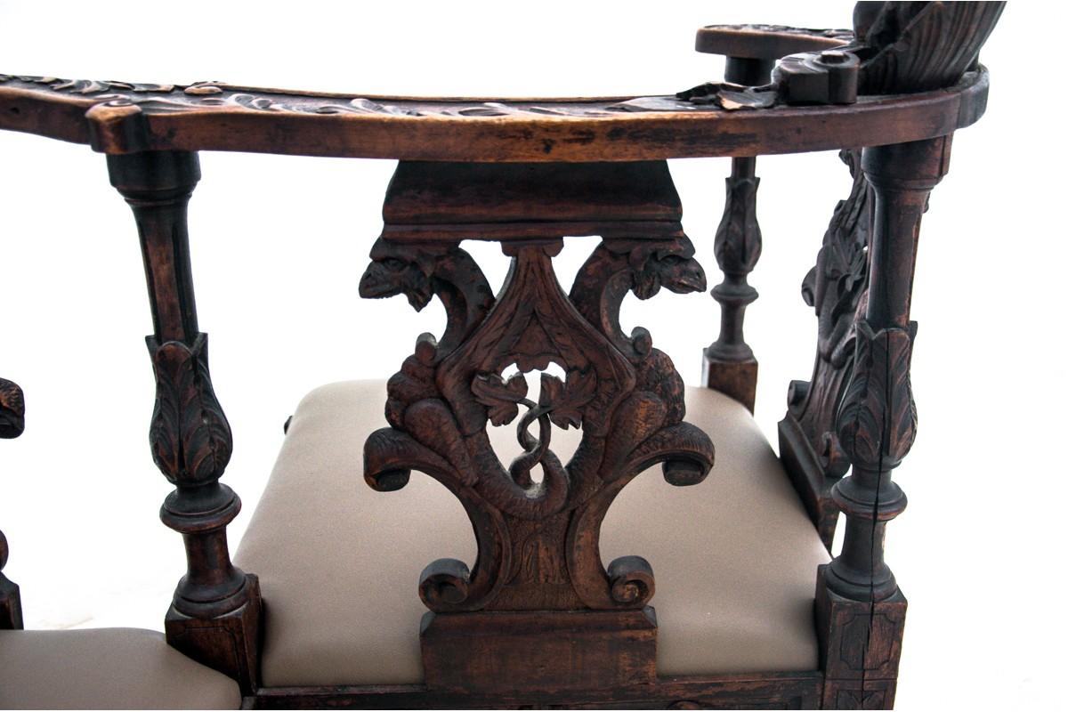Asiento lateral doble renacentista, Francia, hacia 1860 Renacimiento en venta