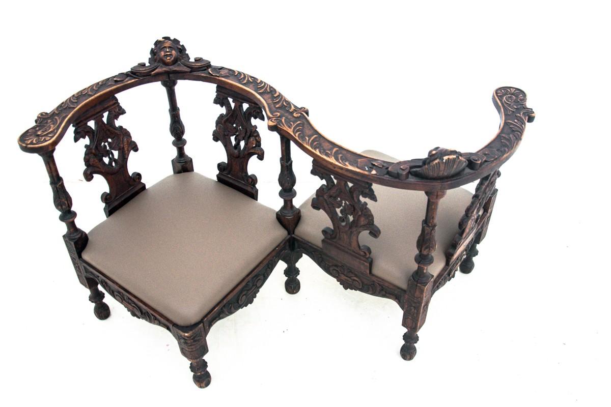 Asiento lateral doble renacentista, Francia, hacia 1860 en venta 1