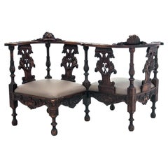 Seduta laterale doppia rinascimentale, Francia, 1860 circa