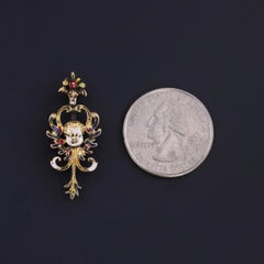 Renaissance Enamel Winged Cherub Pendant of 22ct Gold