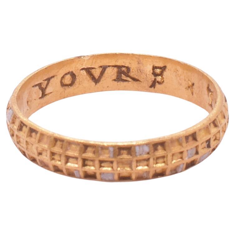 Women's or Men's Renaissance era 22ct gold Poesy Ring With Inscription 