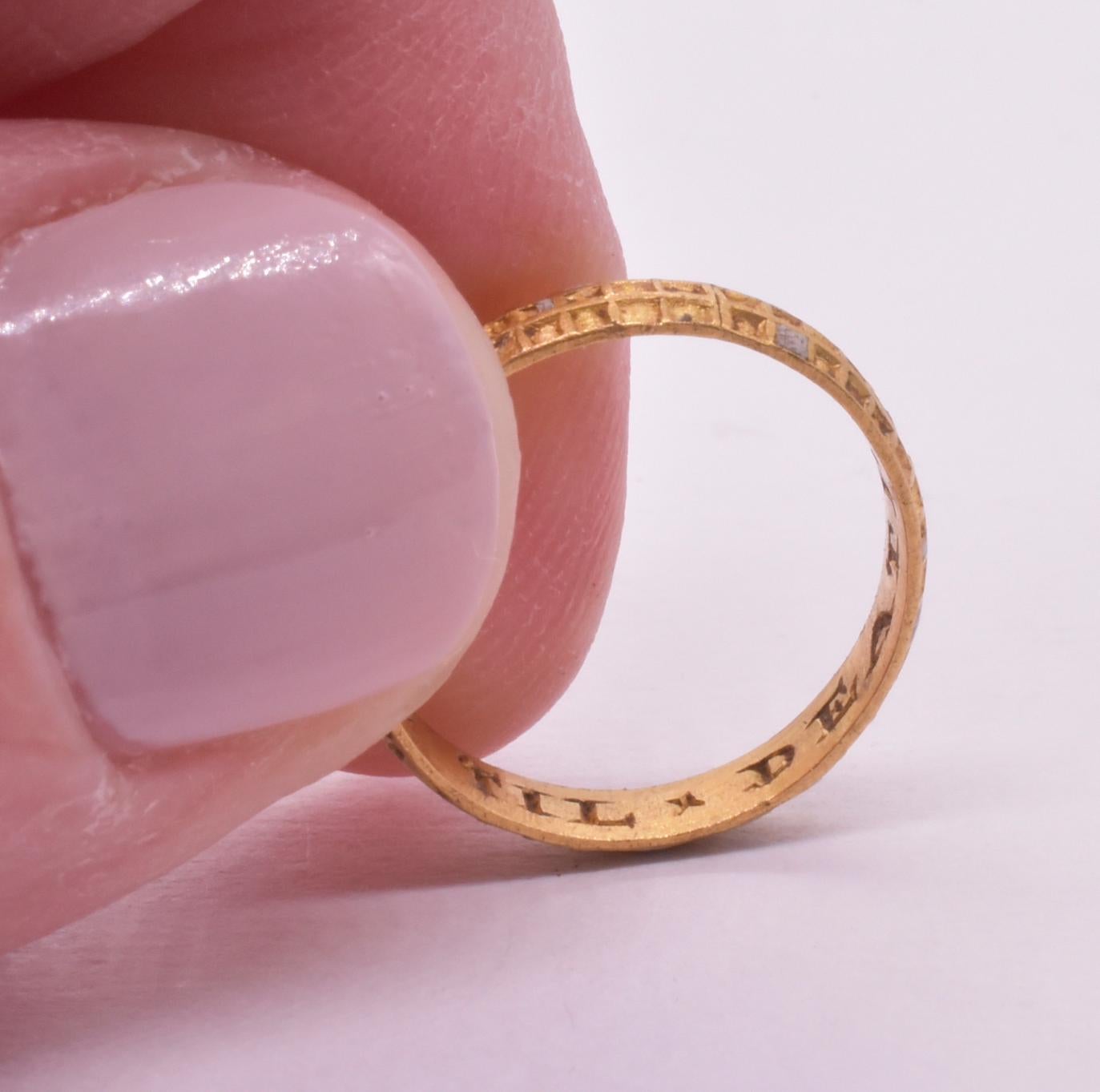 Renaissance era 22ct gold Poesy Ring With Inscription 