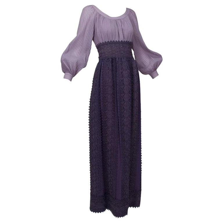 Purple Bishop Sleeve Back Tie-Up Dress main image 0