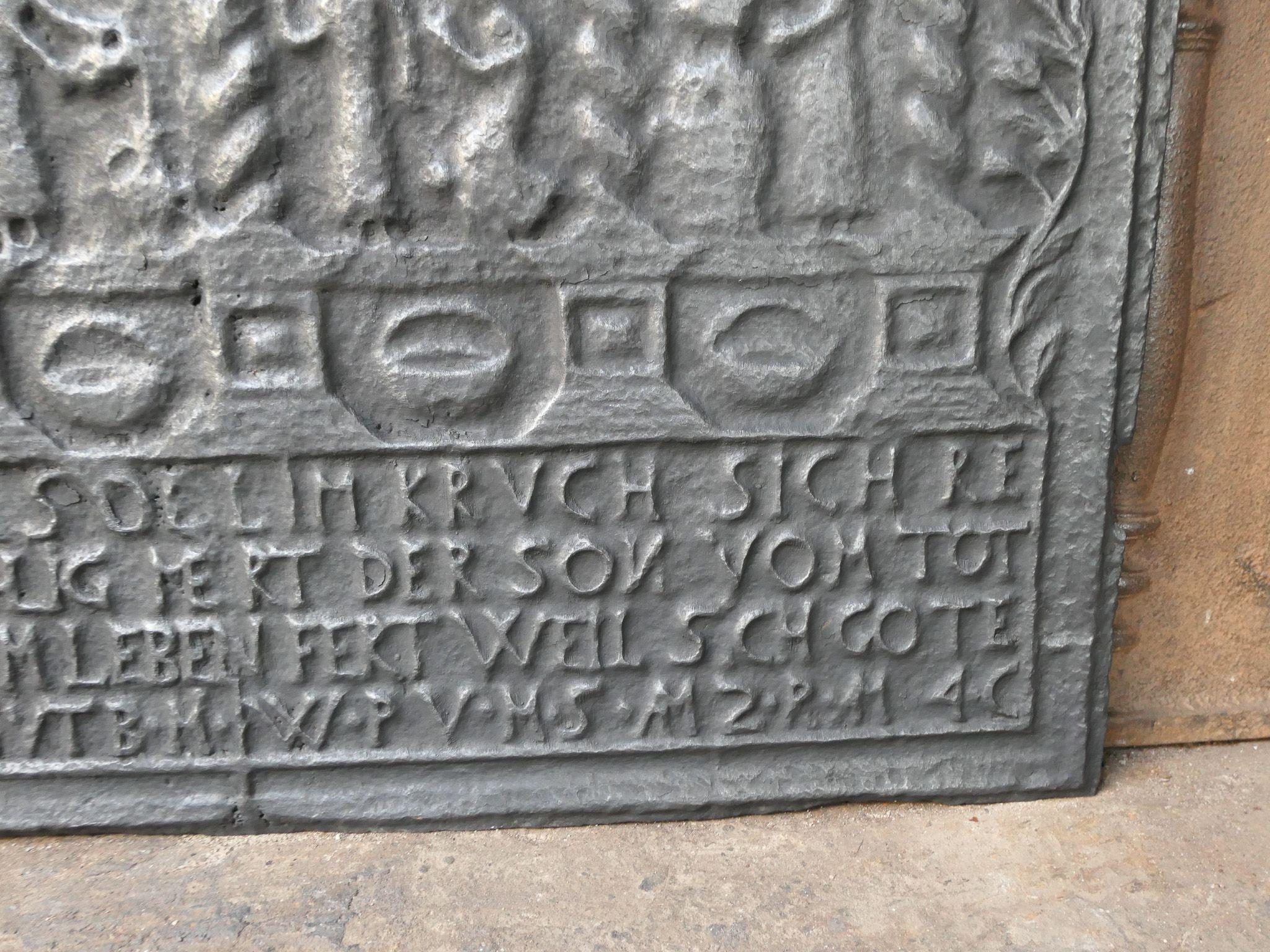 Revestimiento de chimenea renacentista que representa a Eliseo y el aceite de la viuda, s. XVI-XVII Hierro
