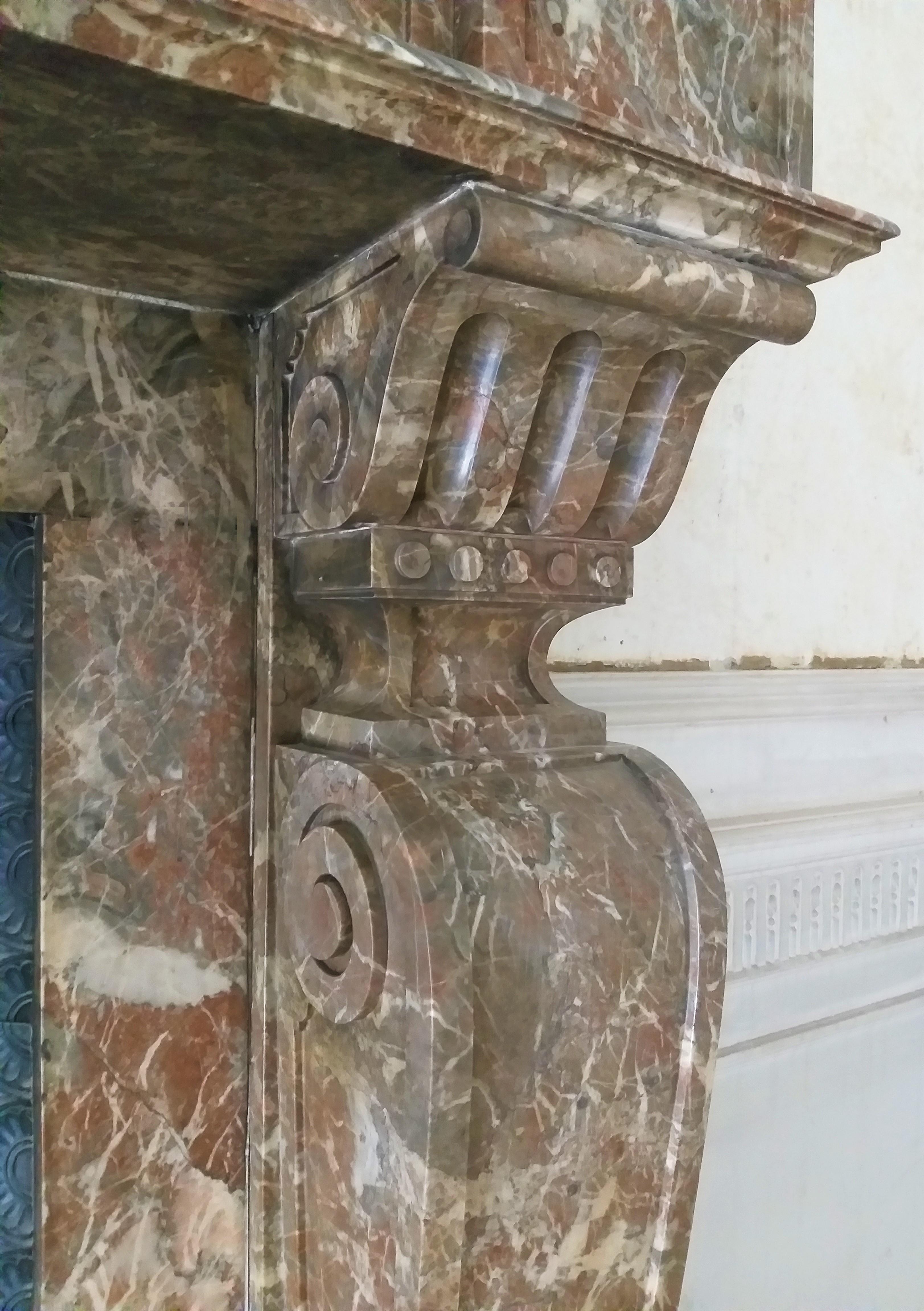 Marble Renaissance Fireplace, Large and Imposing, Belgium, 1895 For Sale