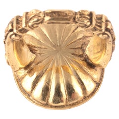 Renaissance Gold and Agate Cameo Ring Depicting Homer