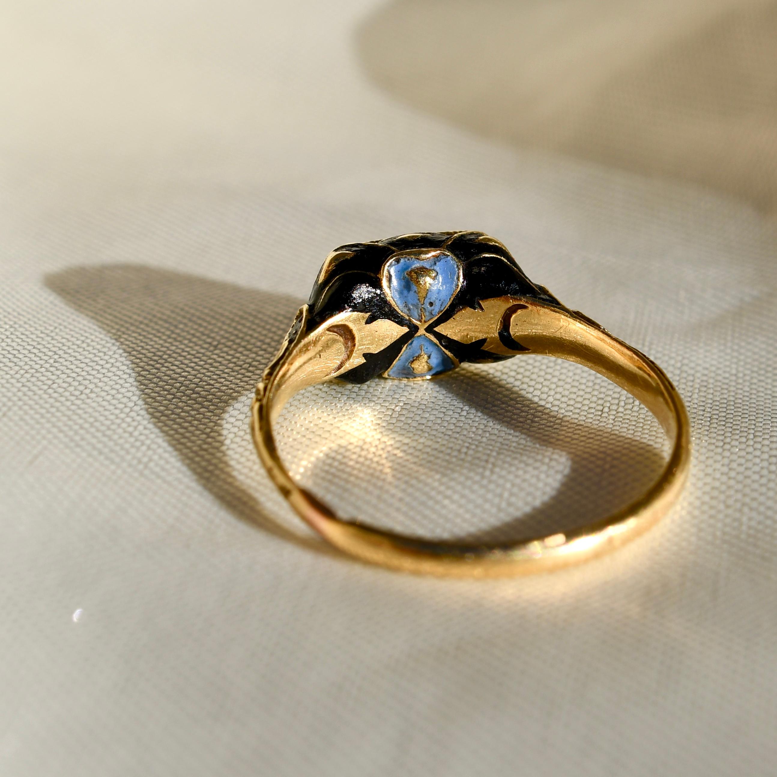 Gold- und Diamantring aus der Renaissance der Renaissance mit Emaille, 16. Jahrhundert im Angebot 1