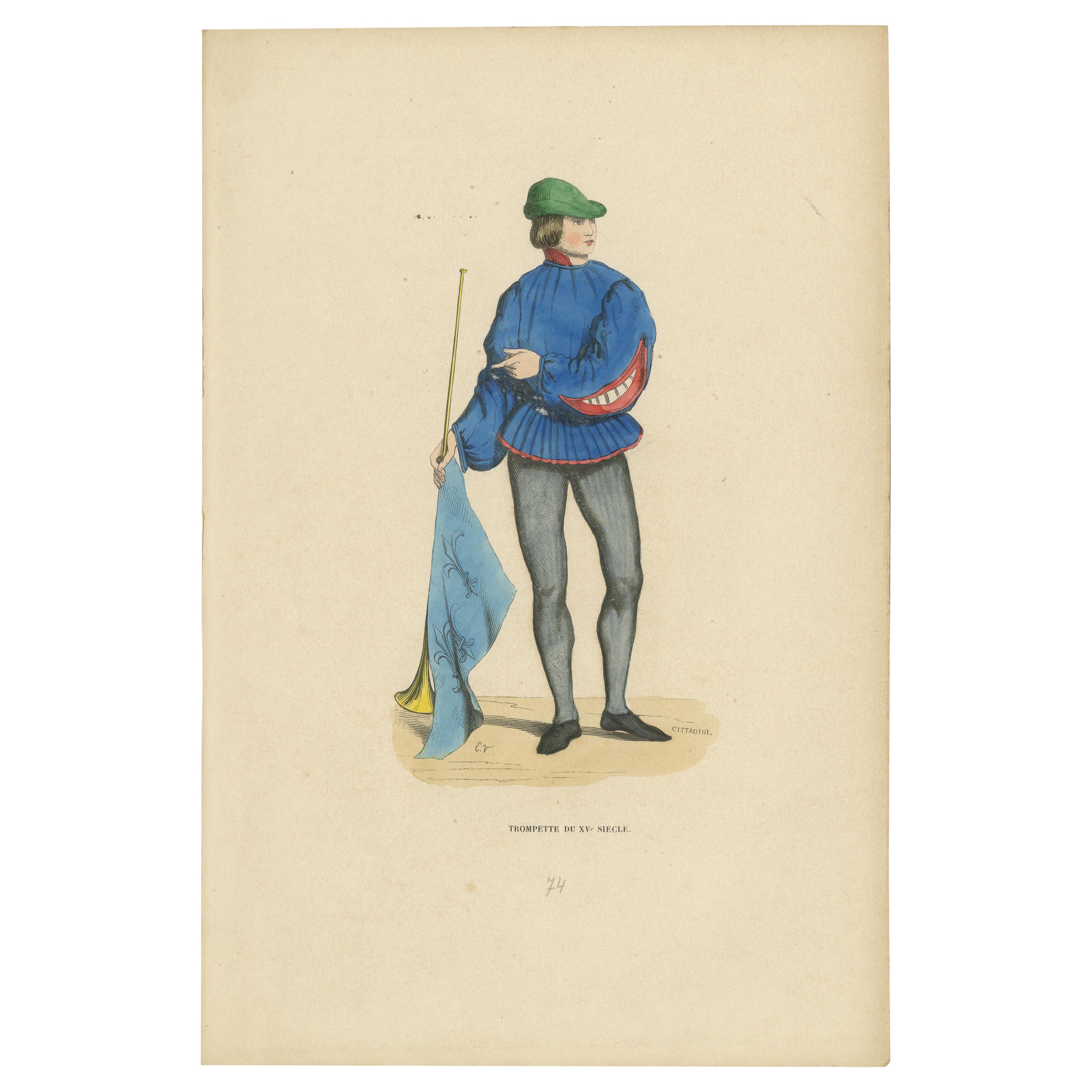 Renaissance Herald: The Messenger of News, graviert, farbig und veröffentlicht, 1847