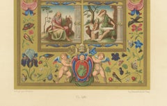 Renaissance Illumination of Pope Gregory XIII – Antique Print, Plate LXI, 1869