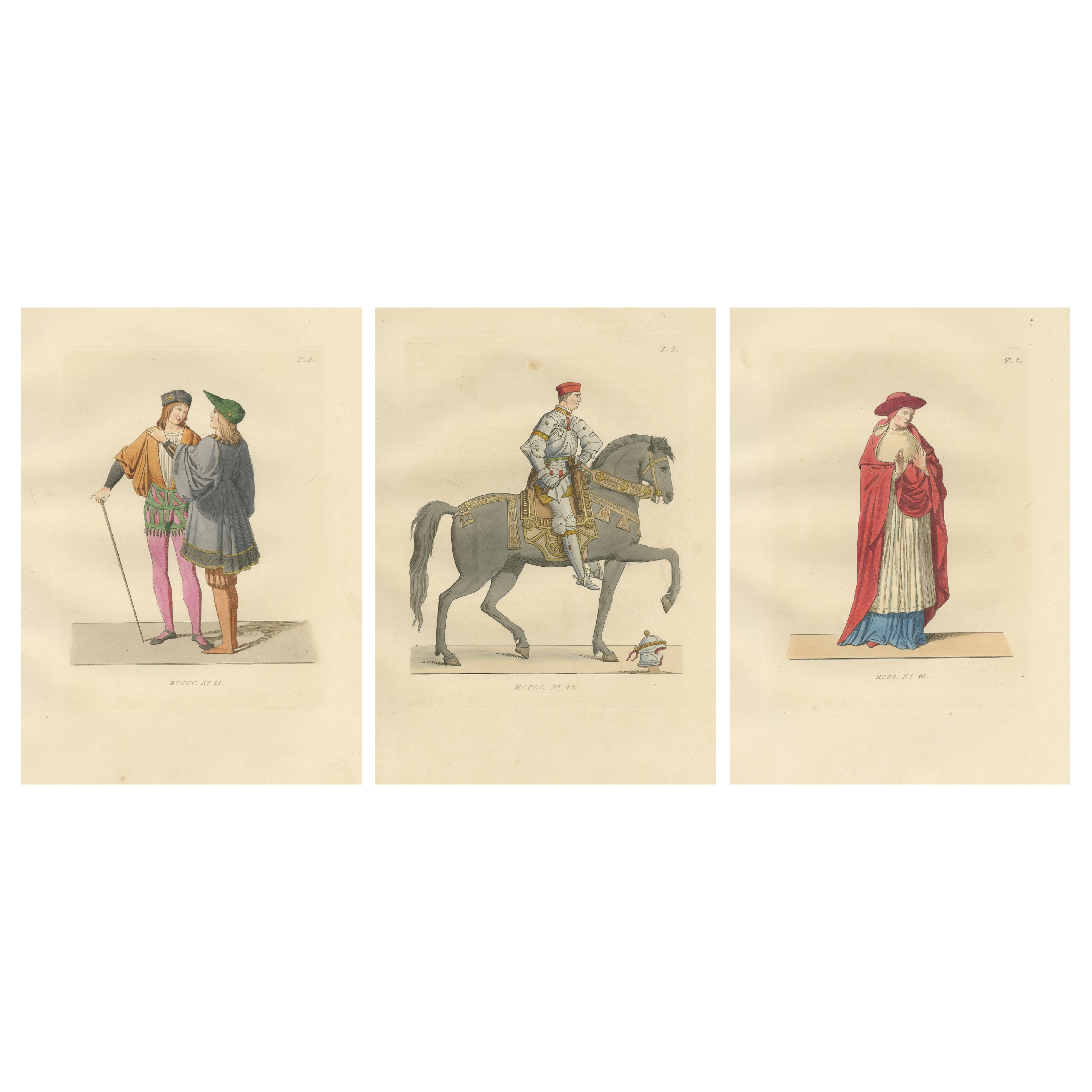 Figure italiane del Rinascimento: Paggi, Cavalieri e Cardinali in costume, 1845