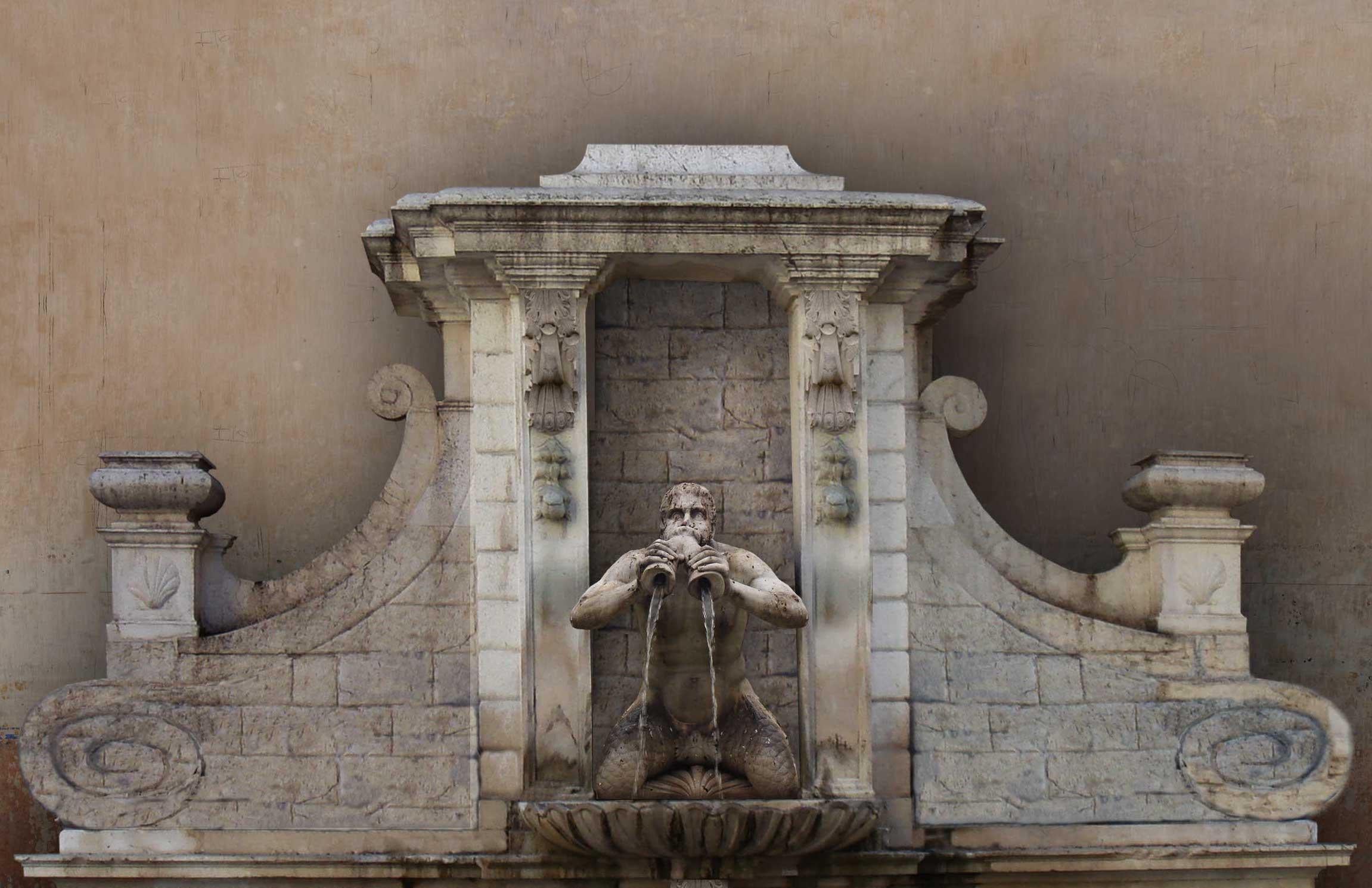 Renaissance Italian Style Fountain, Handcrafted in Pure Limestone, Monumental For Sale 3