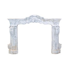 Italian White Veined Carrara Marble Mantel