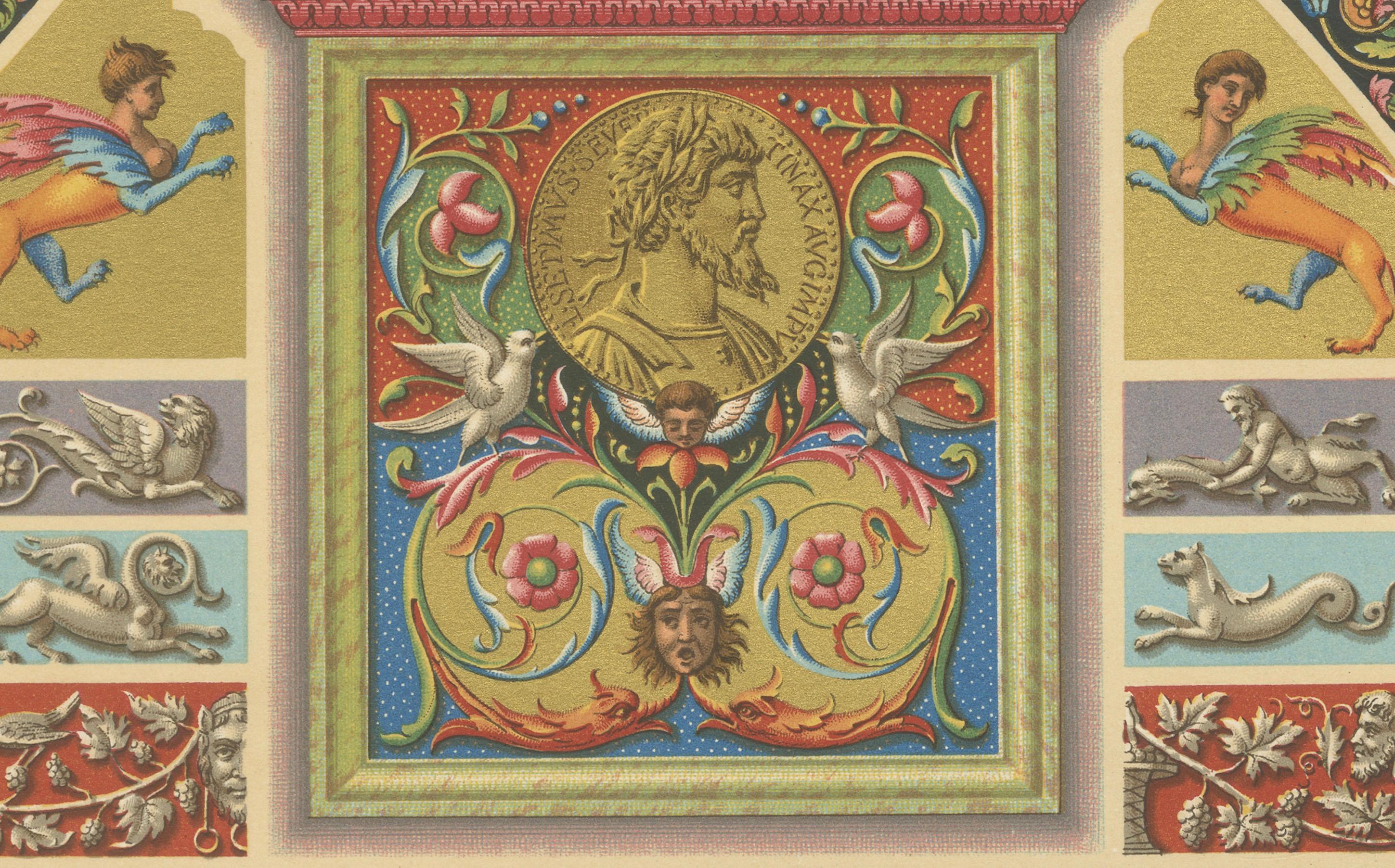 Renaissance Medallions & Mythological Grotesques – Classical Ornament, 1869 For Sale 1