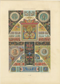 Medallones renacentistas y grotescos mitológicos - Ornamento clásico, 1869