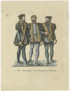 Renaissance Nobility: Württemberg and Mainz Engraved and Handcolored, circa 1850