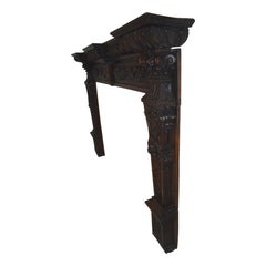 Renaissance Oak Fireplace Surround and Mantel, circa 1880