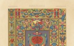 Renaissance Ornament Print – “Por la Gracia de Dios” with Cherubs & Scrollwork