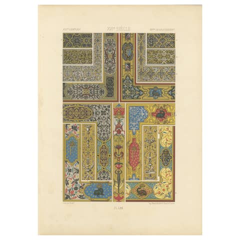 Renaissance Panel Ornament – 16th Century Decorative Design, Plate LXX, 1869