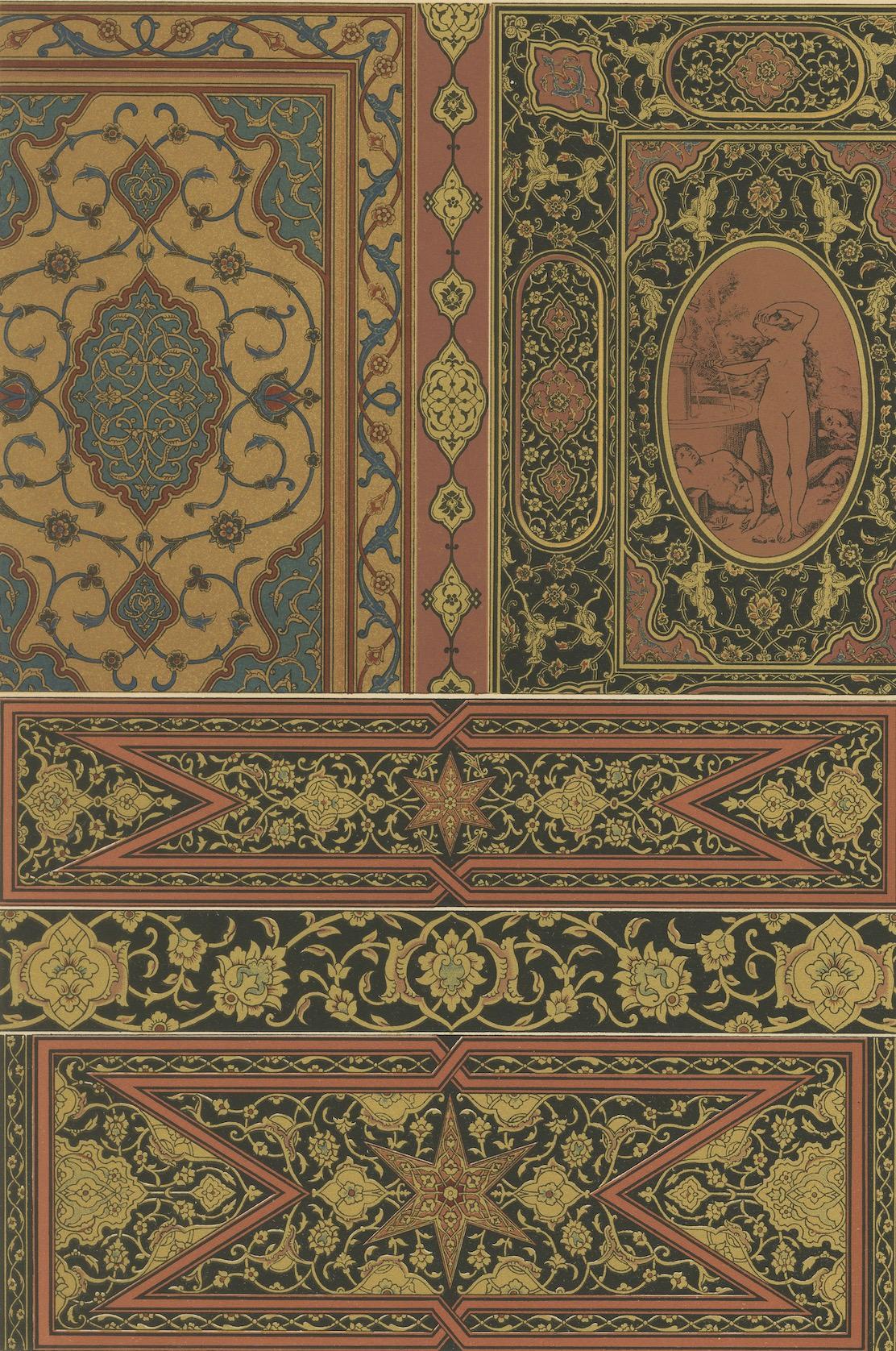 Papier Ornementation de panneau de la Renaissance - Motifs arabes et grotesques, planche LXVIII, 1869 en vente