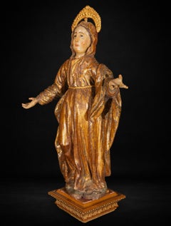 Renaissance polychrome and gilded wooden sculpture of Saint Anne, Spain, 16th ce