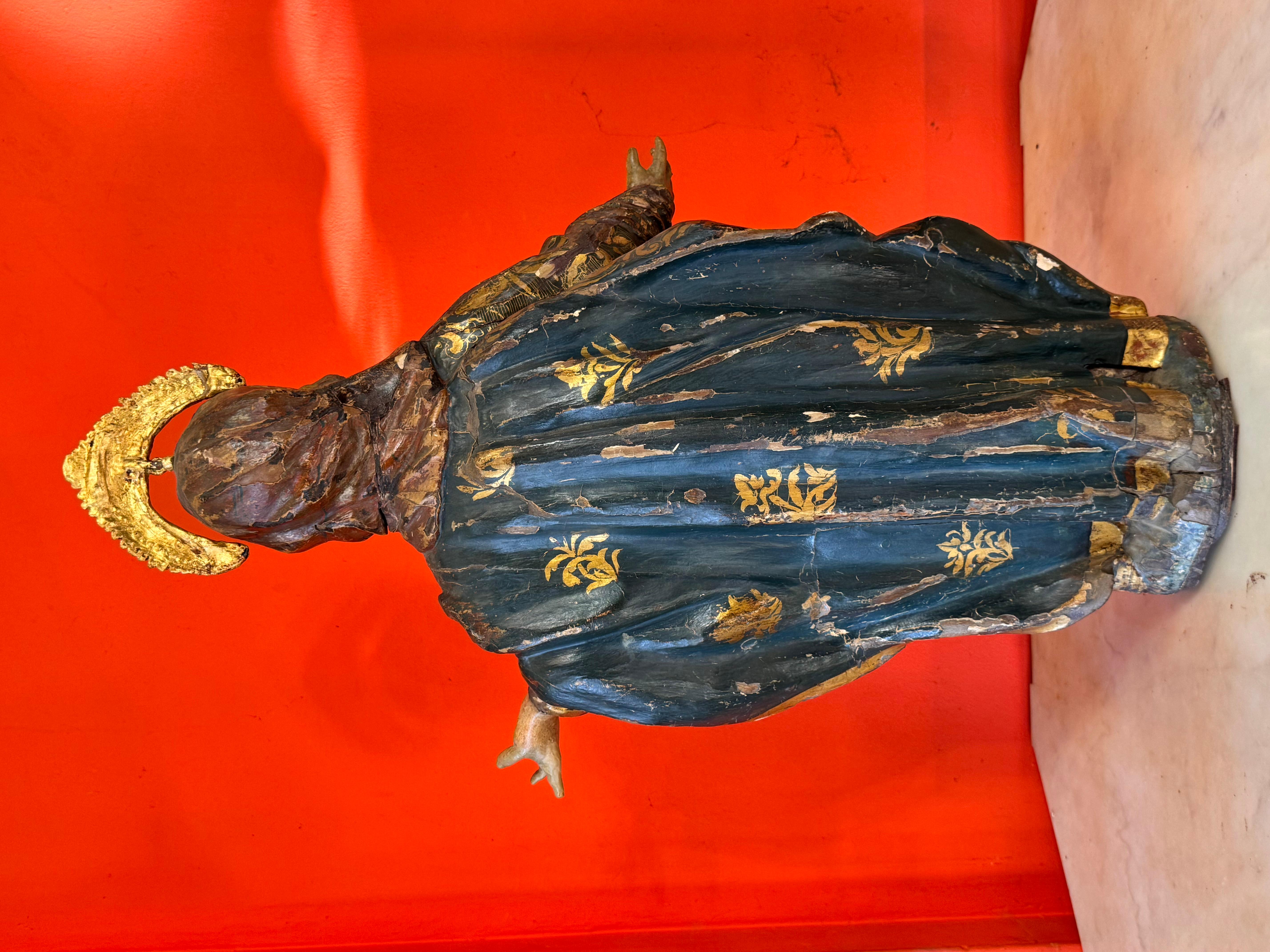 Scultura rinascimentale in legno policromo e dorato di Sant'Anna, Spagna, XVI sec. in vendita 1